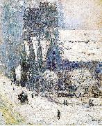 Childe Hassam Painting, oil on canvas, of Calvary Church oil painting artist